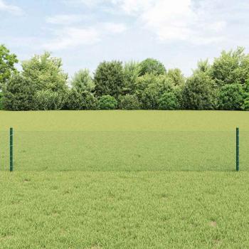 ARDEBO.de - Zaunpfosten 11 Stück U-Kanal Grün 40 cm Stahl, Sechseckzaun Grün 0.4x50 m Stahl