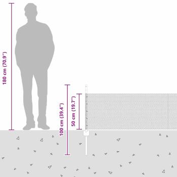 Zaunpfosten 11 Stück U-Profil Grün 60 cm Stahl, Hexagon Zaun Grün 0.5x50 m Stahl