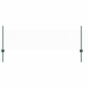 Zaunpfosten 11 Stück U-Kanal Grün 60 cm Stahl, Sechseckzaun Grün 0.5x50 m Stahl