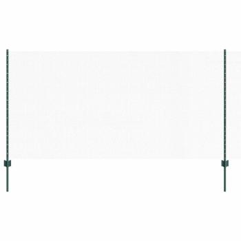 Zaunpfosten 11 Stk U-Profil Grün 120 cm Stahl, Sechseckzaun Grün 1,2x50 m Stahl