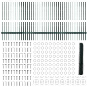 Zaunpfosten 11 Stück U-Kanal Grün 100 cm Stahl, Sechseckiger Zaun Grün 1x100 m Stahl