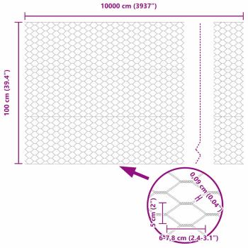 Zaunpfosten 11 Stück U-Kanal Grün 100 cm Stahl, Sechseckzaun Grün 1x100 m Stahl