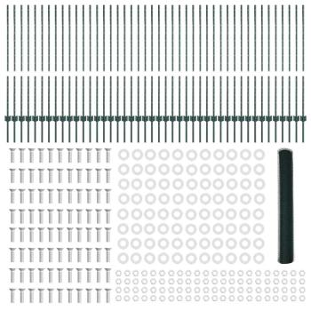 Zaunpfosten 11 Stück U-Kanal Grün 120 cm Stahl, Hexagonzaun Grün 1,2x100 m Stahl