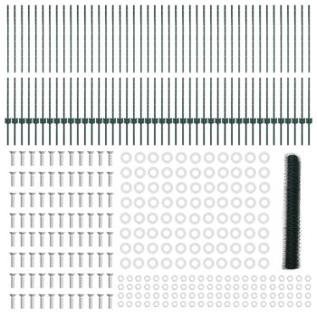 Zaunpfosten 11 Stück U-Profil Grün 120 cm Stahl, Sechseckzaun Grün 1,2x100 m Stahl