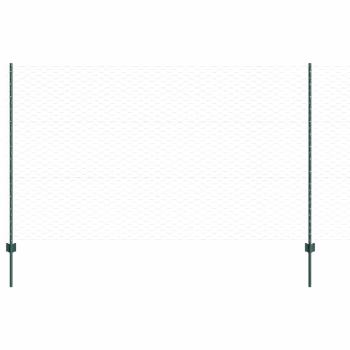 Zaunpfosten 11 Stück U-Kanal Grün 140 cm Stahl, Sechseckzaun Grün 1,4 x 100 m Stahl