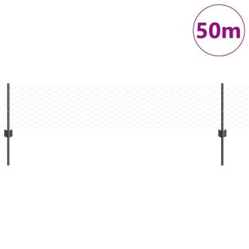 Zaunpfosten 11 Stück U-Kanal Grau 40 cm Stahl, Sechseckzaun Grau 0,4x50 m Stahl