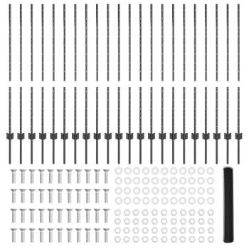 Zaunpfosten 22 Stück U-Kanal Grau 120 cm Stahl, Sechseckzaun Grau 1,2x50 m Stahl