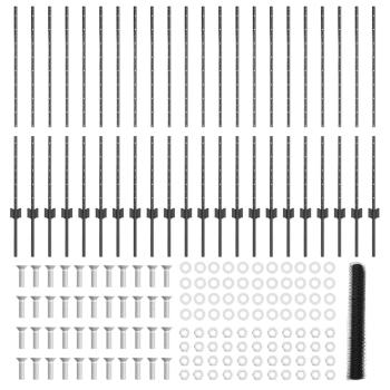 Zaunpfosten 22 Stk U-Profil Grau 120 cm Stahl, Sechseckzaun Grau 1.2 x 50 m Stahl