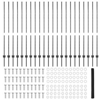 Zaunpfosten 22 Stück U-Profil Grau 140 cm Stahl, Sechseckzaun Grau 1,4x50 m Stahl