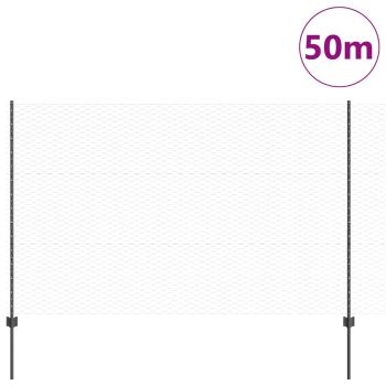 Zaunpfosten 22 Stück U-Kanal Grau 150 cm Stahl, Sechseckzaun Grau 1.5x50 m Stahl