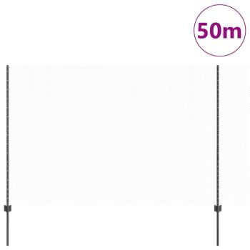 Zaunpfosten 22 Stück U-Kanal Grau 160 cm Stahl, Hexagonzaun Grau 1.6x50 m Stahl