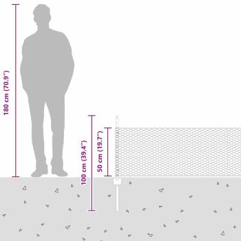Zaunpfosten 5 Stück U-Profil 60 cm Verzinkter Stahl, Sechseckzaun 0.5x10 m Verzinkter Stahl