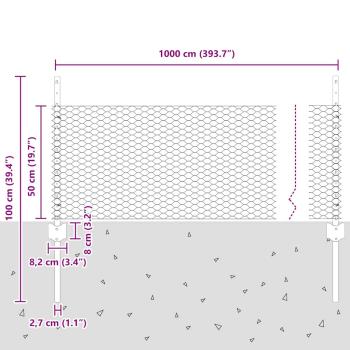 Zaunpfosten 5 Stück U-Profil 60 cm Verzinkter Stahl, Sechseckzaun 0.5x10 m Verzinkter Stahl