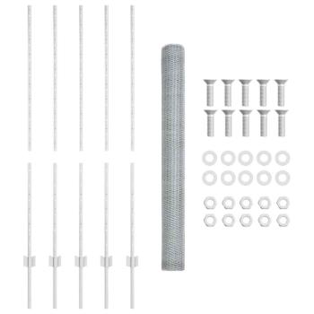 Zaunpfosten 10 Stück U-Channel 140 cm verzinkter Stahl, Sechseck Zaun 1,4x10 m verzinkter Stahl