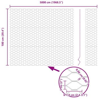 Zaunpfosten 10 Stück U-Kanal 140 cm verzinkter Stahl, Sechseckzaun 1x50 m verzinkter Stahl