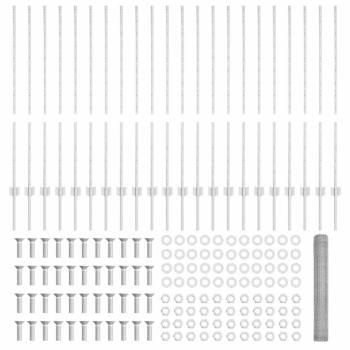 Zaunpfosten 22 Stück U-Profil 120 cm verzinkter Stahl, Sechseckzaun 1.2x50 m verzinkter Stahl