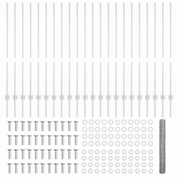 Zaunpfosten 22 Stück U-Profil 120 cm Feuerverzinkter Stahl, Sechseckzaun 1.2x50 m Feuerverzinkter Stahl