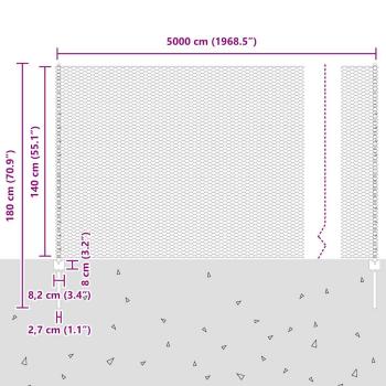 Zaunpfosten 22 Stück U-Kanal 140 cm verzinkter Stahl, Sechseckzaun 1,4x50 m verzinkter Stahl