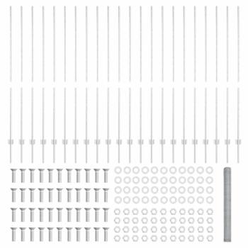 Zaunpfosten 22 Stück U-Kanal 150 cm verzinkter Stahl, Sechseckzaun 1,5x50 m verzinkter Stahl