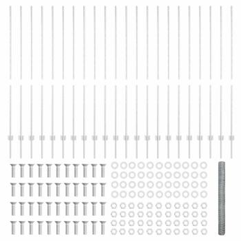 Zaunpfosten 22 Stück U-Profil 160 cm verzinkter Stahl, Sechseckzaun 1,6x50 m verzinkter Stahl