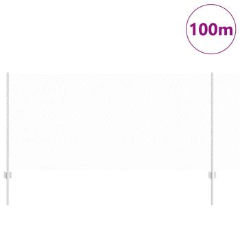 Zaunpfosten 22 Stück U-Kanal 100 cm Verzinkter Stahl, Hexagonzaun 1x100 m Verzinkter Stahl