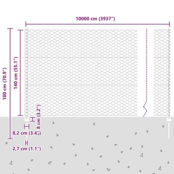 Zaunpfosten 22 Stück U-Channel 140 cm Feuerverzinkter Stahl, Hexagonzaun 1,4x100 m Feuerverzinkter Stahl