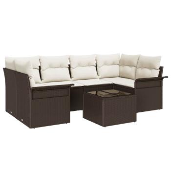 Gartensofa-set 7 stk. Braun Poly-Rattan
