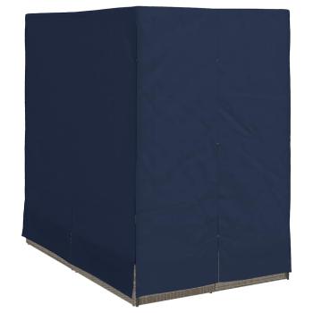 Doppelliege Set aus 2 Grau und Marineblau Rattan Groß