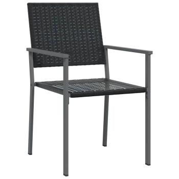3-teiliges Garten-Essgruppen-Set Schwarz Poly-Rattan