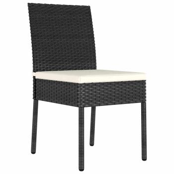 5-teiliges Garten-Esszimmer-Set Schwarz Poly-Rattan