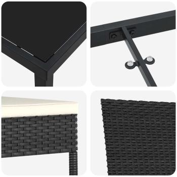 5-teiliges Garten-Essset Schwarz Poly Rattan