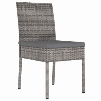 5-teiliges Garten-Essset Grau Poly-Rattan