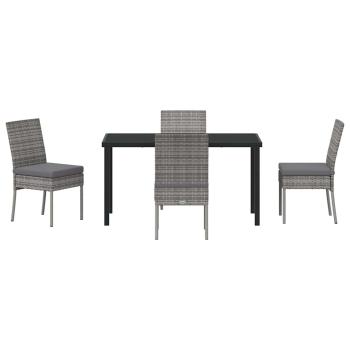 5-teiliges Garten-Essset Grau Poly-Rattan
