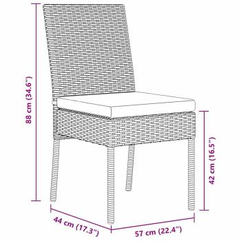7-teiliges Garten Essset Grau Poly Rattan