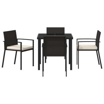 Garten Essgruppe 5 pcs Schwarz Pulverbeschichteter Stahl