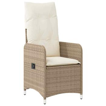 5-teiliges Garten-Dining-Set mit Kissen Beige Poly Rattan