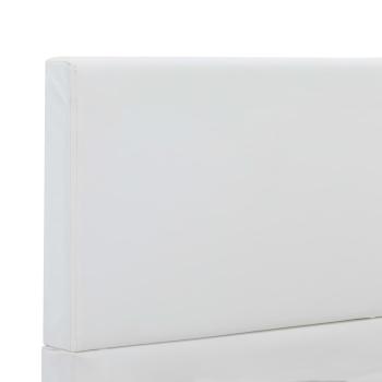 Bettgestell Weiß Kunstleder 100x200 cm