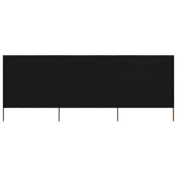 ARDEBO.de - 3-teiliges Windschutzgewebe 400 x 160 cm Schwarz