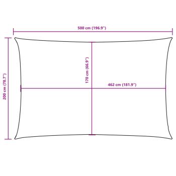 Sonnensegel Oxford-Gewebe Rechteckig 2x5 m Terrakotta-Rot