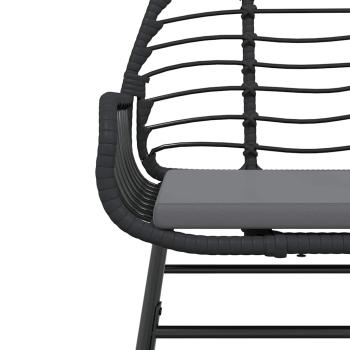 9-tlg. Garten-Essgruppe mit Kissen Schwarz Poly Rattan Glas