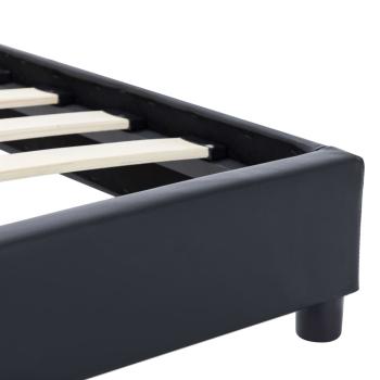 Bettgestell Schwarz Kunstleder 100x200 cm