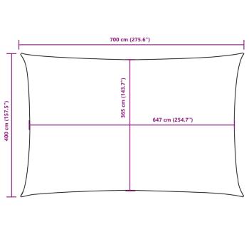 Sonnensegel Oxford-Gewebe Rechteckig 4x7 m Blau