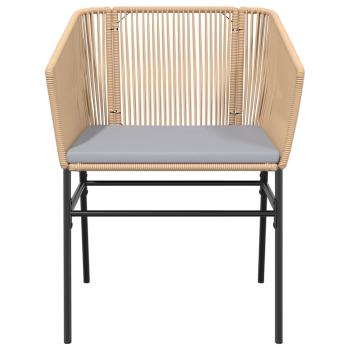 9-tlg. Garten-Essgruppe mit Kissen Braun Poly Rattan Glas