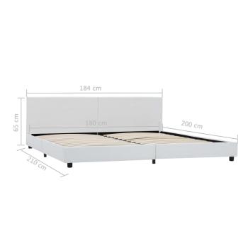Bettgestell Weiß Kunstleder 180x200 cm