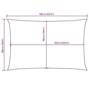 Sonnensegel Oxford-Gewebe Rechteckig 5x7 m Schwarz