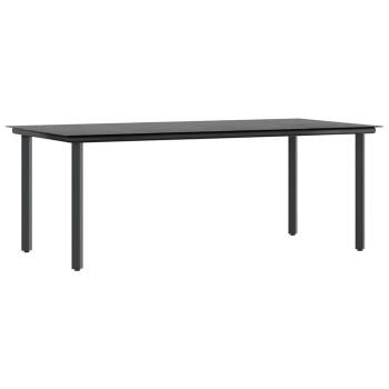 7-tlg. Garten-Essgruppe mit Kissen Schwarz Poly Rattan Glas