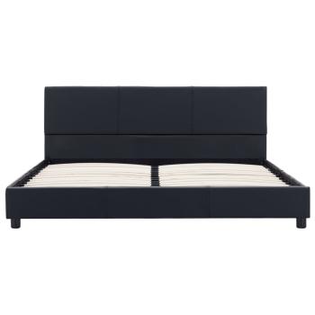Bettgestell Schwarz Kunstleder 160x200 cm