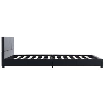 Bettgestell Schwarz Kunstleder 160x200 cm