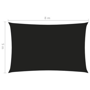 Sonnensegel Oxford-Gewebe Rechteckig 5x8 m Schwarz