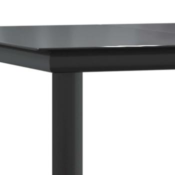 9-tlg. Garten-Essgruppe mit Kissen Schwarz Poly Rattan Glas